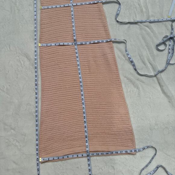 Lauren Manoogian Crocheted Cotton-Blend Midi Dress Petal Peach Pink Size 1 Small - Picture 14 of 16